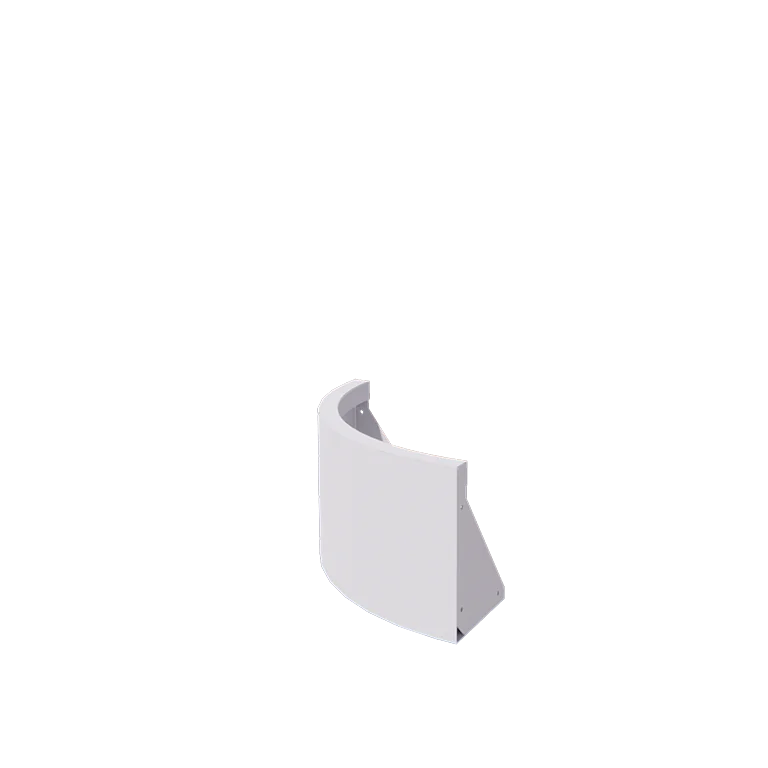 Stützmauer aus Stahl - Außenkurve - 50 x 50 x 30 cm - RAL9010 matte (weiß)