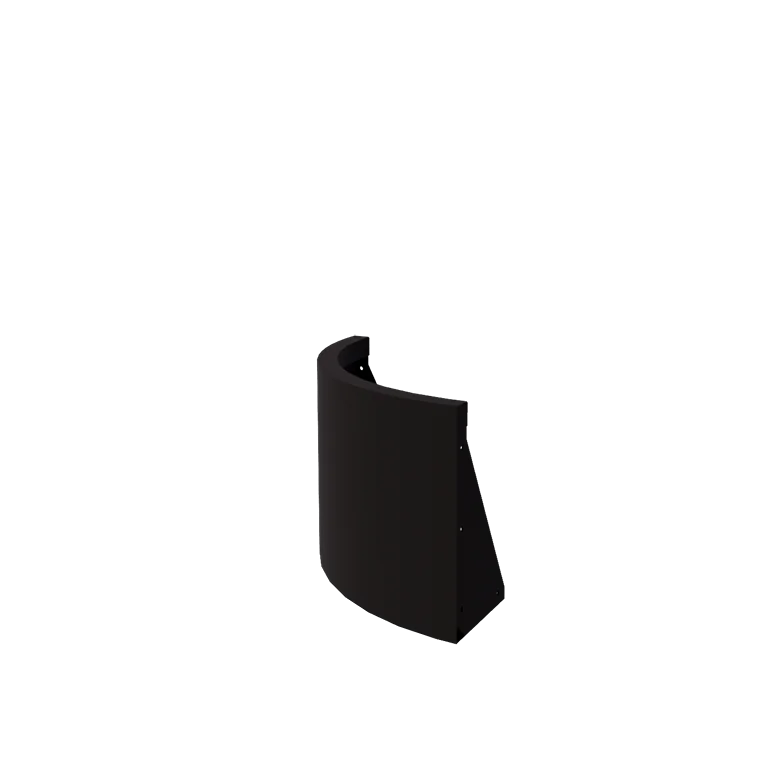 Stützmauer aus Stahl - Außenkurve - 50 x 50 x 40 cm - RAL9005 matte (schwarz)
