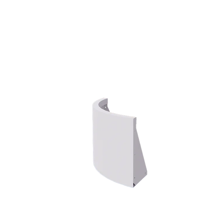 Stützmauer aus Stahl - Außenkurve - 50 x 50 x 40 cm - RAL9010 matte (weiß)