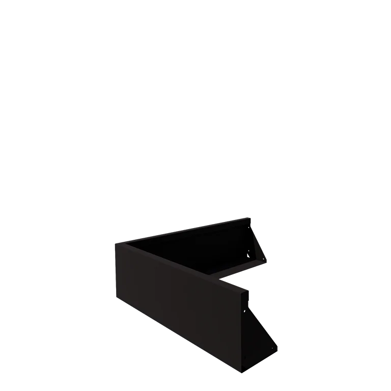 Stützmauer aus Stahl - Außenecke - 100 x 100 x 30 cm - RAL9005 matte (schwarz)
