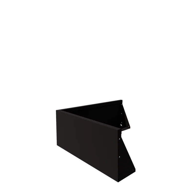 Stützmauer aus Stahl - Außenecke - 100 x 100 x 40 cm - RAL9005 matte (schwarz)
