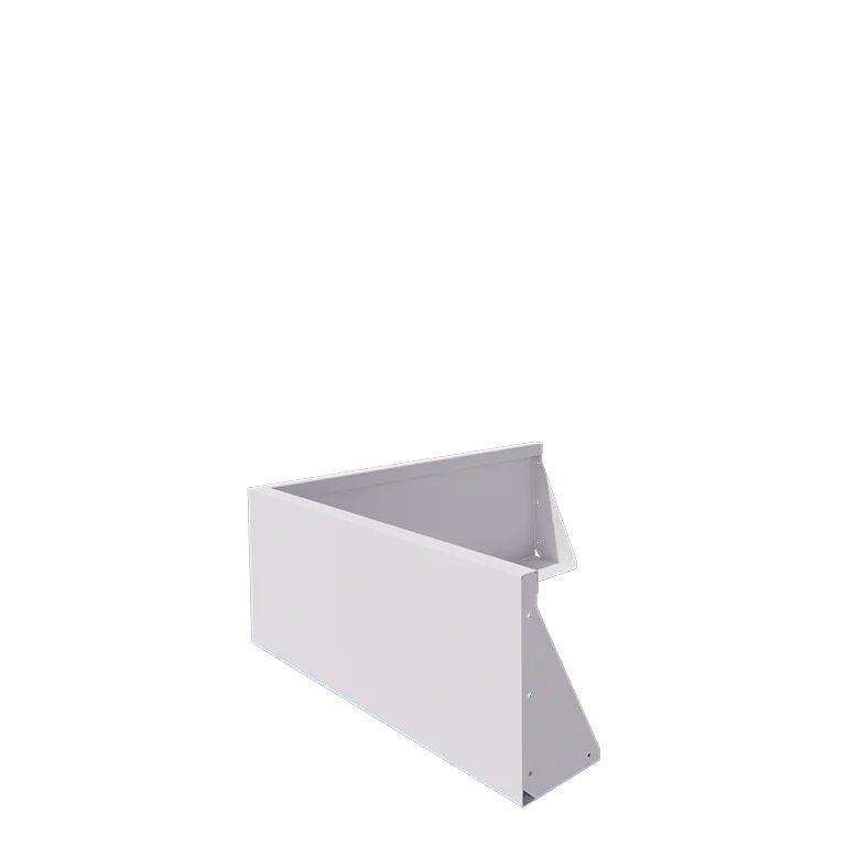 Stützmauer aus Stahl - Außenecke - 100 x 100 x 40 cm - RAL9010 matte (weiß)