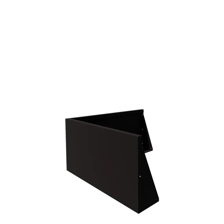 Stützmauer aus Stahl - Außenecke - 100 x 100 x 50 cm - RAL9005 matte (schwarz)