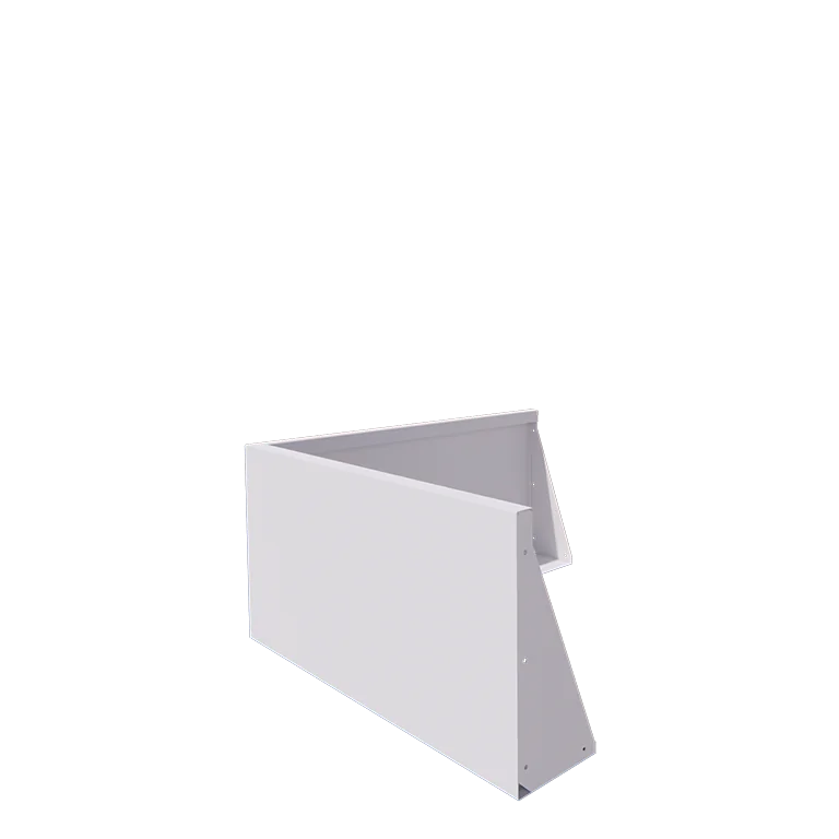 Stützmauer aus Stahl - Außenecke - 100 x 100 x 50 cm - RAL9010 matte (weiß)