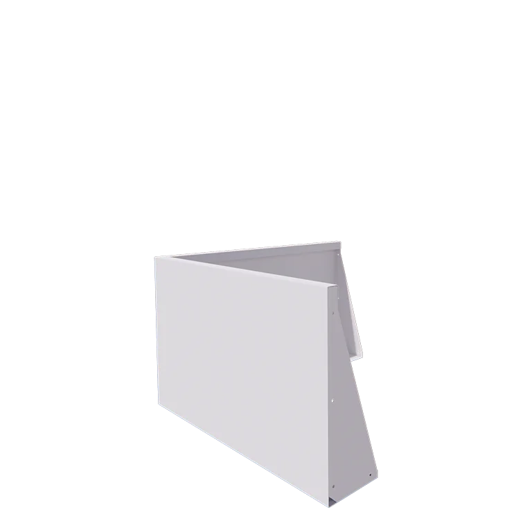 Stützmauer aus Stahl - Außenecke - 100 x 100 x 60 cm - RAL9010 matte (weiß)