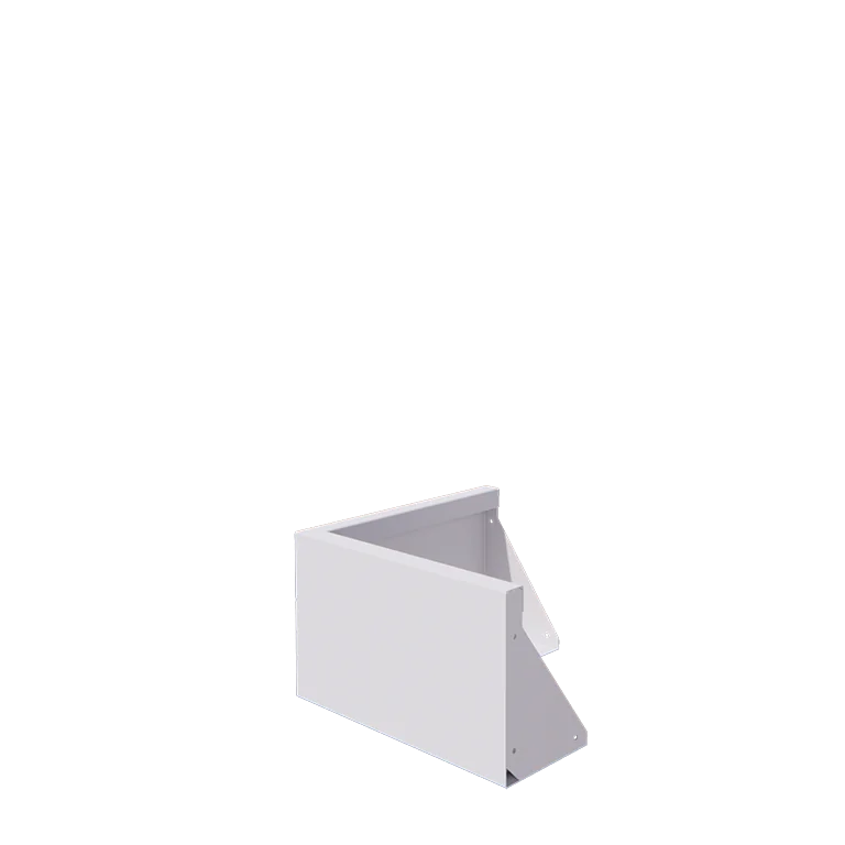 Stützmauer aus Stahl - Außenecke - 50 x 50 x 30 cm - RAL9010 matte (weiß)