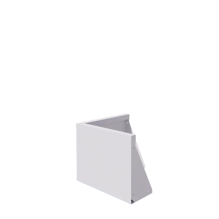 Stützmauer aus Stahl - Außenecke - 50 x 50 x 40 cm - RAL9010 matte (weiß)