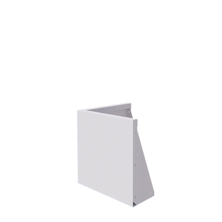 Stützmauer aus Stahl - Außenecke - 50 x 50 x 50 cm - RAL9010 matte (weiß)