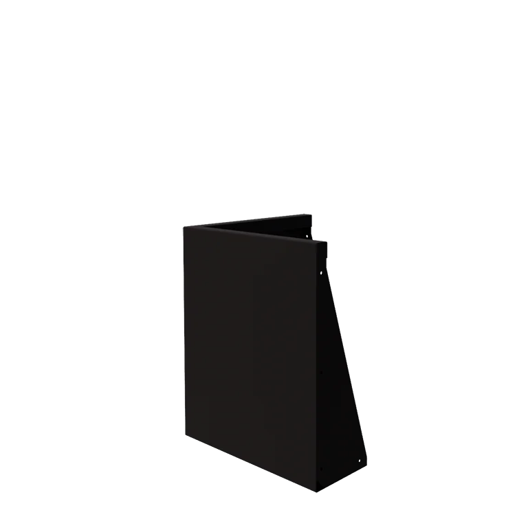 Stützmauer aus Stahl - Außenecke - 50 x 50 x 60 cm - RAL9005 matte (schwarz)