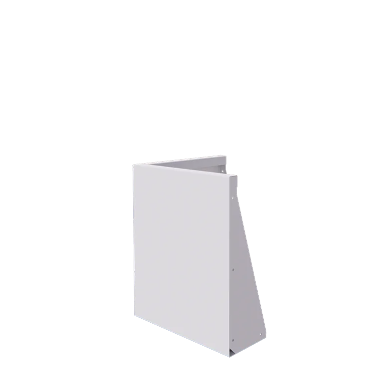 Stützmauer aus Stahl - Außenecke - 50 x 50 x 60 cm - RAL9010 matte (weiß)