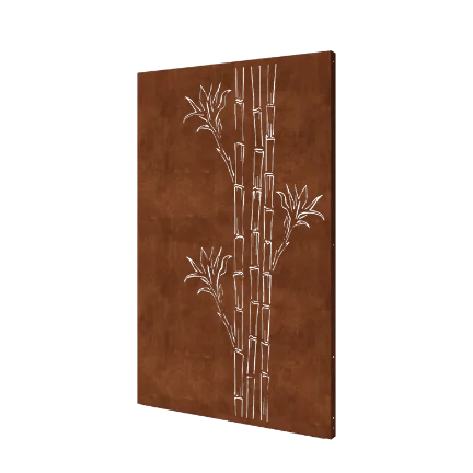 Cortenstahl Sichtschutz Paneel - Bambus - 120 x 6 x 190 cm