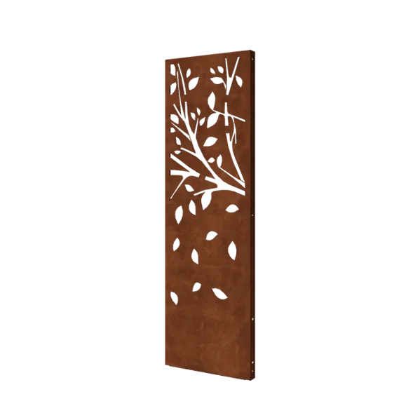 Cortenstahl Sichtschutz Paneel - Baum - Teil 3 - 60 x 6 x 190 cm