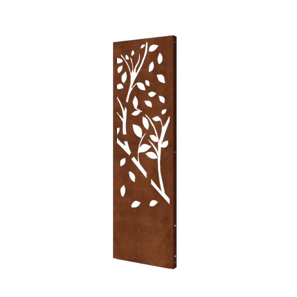 Cortenstahl Sichtschutz Paneel - Baum - Teil 4 - 60 x 6 x 190 cm