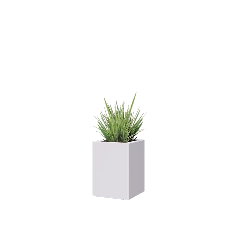 Pflanzkübel aus Stahl - Viereckig - 30 x 30 x 40 cm - RAL9010 matte (weiß) - Ohne Bodenplatte
