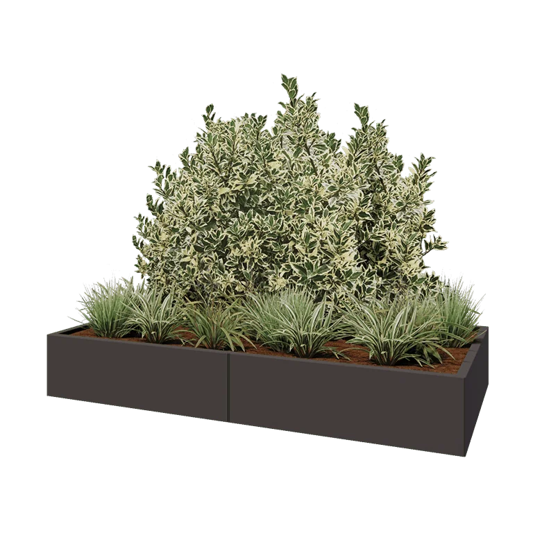 Hochbeet XXL aus Stahl - Rechteckig - 200 x 100 x 30 cm - RAL7016 matte (anthrazitgrau) - Ohne Bodenplatte