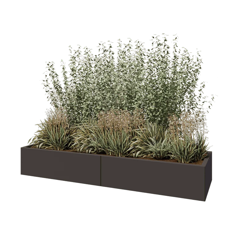 Hochbeet XXL aus Stahl - Rechteckig - 200 x 60 x 30 cm - RAL7016 matte (anthrazitgrau) - Ohne Bodenplatte