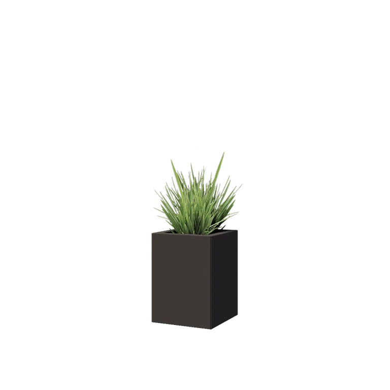 Pflanzkübel aus Stahl - Viereckig - 30 x 30 x 40 cm - RAL7016 matte (anthrazitgrau) - Mit Bodenplatte