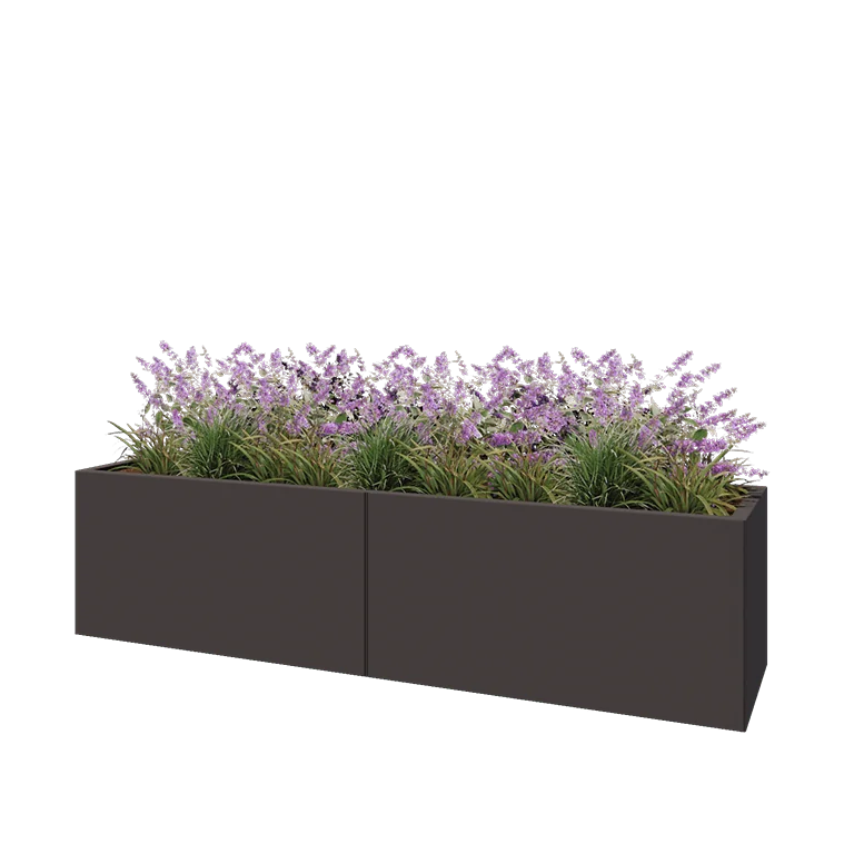 Hochbeet XXL aus Stahl - Rechteckig - 200 x 50 x 50 cm - RAL7016 matte (anthrazitgrau) - Ohne Bodenplatte