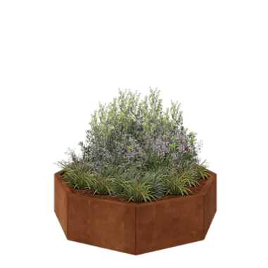 Cortenstahl Pflanzkübel - Achteckig - 120,7 x 120,7 x 30 cm - Ohne Bodenplatte