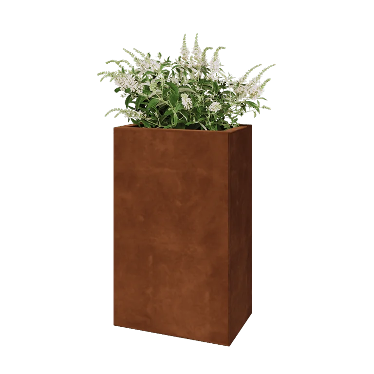Cortenstahl Pflanzkübel - Rechteckig - 50 x 30 x 80 cm - Ohne Bodenplatte
