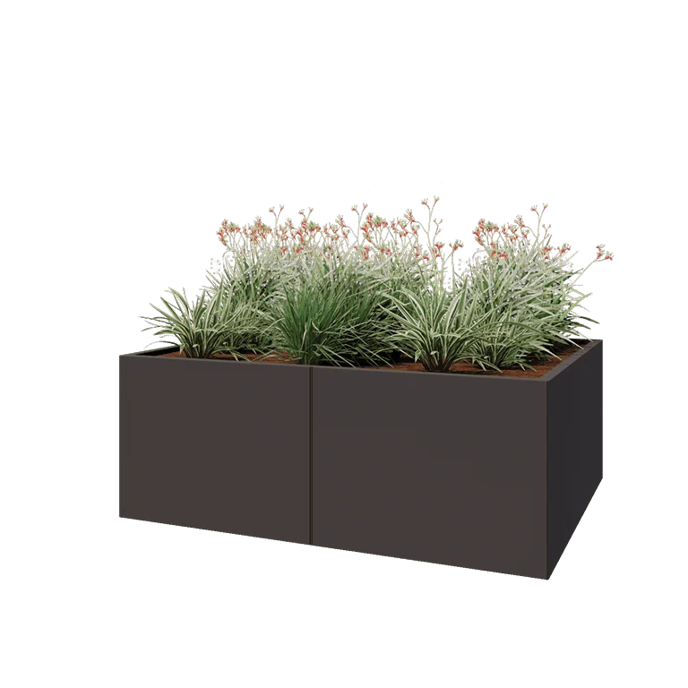 Hochbeet XXL aus Stahl - Rechteckig - 160 x 120 x 60 cm - RAL7016 matte (anthrazitgrau) - Ohne Bodenplatte