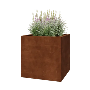 Cortenstahl Pflanzkübel - Viereckig - 80 x 80 x 80 cm - Geschweißt - Ohne Bodenplatte