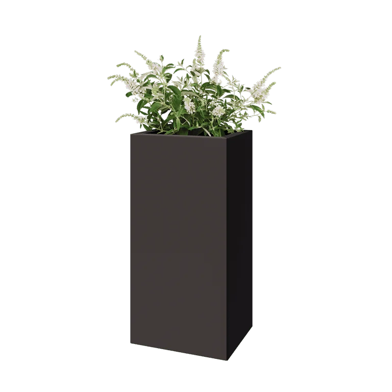 Pflanzkübel aus Stahl - Rechteckig - 40 x 30 x 80 cm - Andere RAL farbe - Mit Bodenplatte