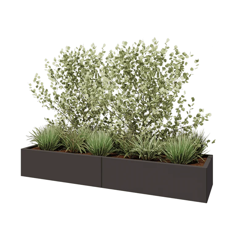 Hochbeet XXL aus Stahl - Rechteckig - 200 x 50 x 30 cm - Andere RAL farbe - Ohne Bodenplatte