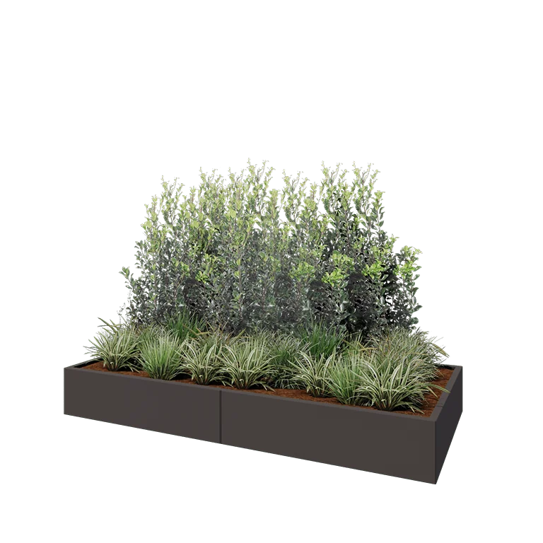 Hochbeet XXL aus Stahl - Rechteckig - 240 x 100 x 30 cm - RAL7016 matte (anthrazitgrau) - Mit Bodenplatte