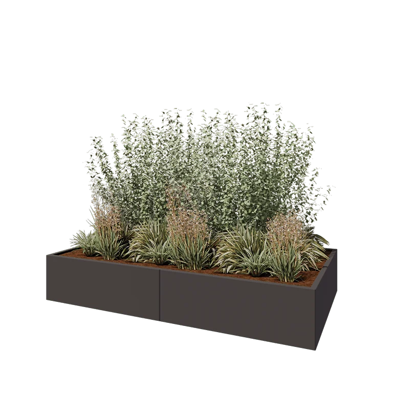 Hochbeet XXL aus Stahl - Rechteckig - 240 x 120 x 40 cm - RAL7016 matte (anthrazitgrau) - Ohne Bodenplatte