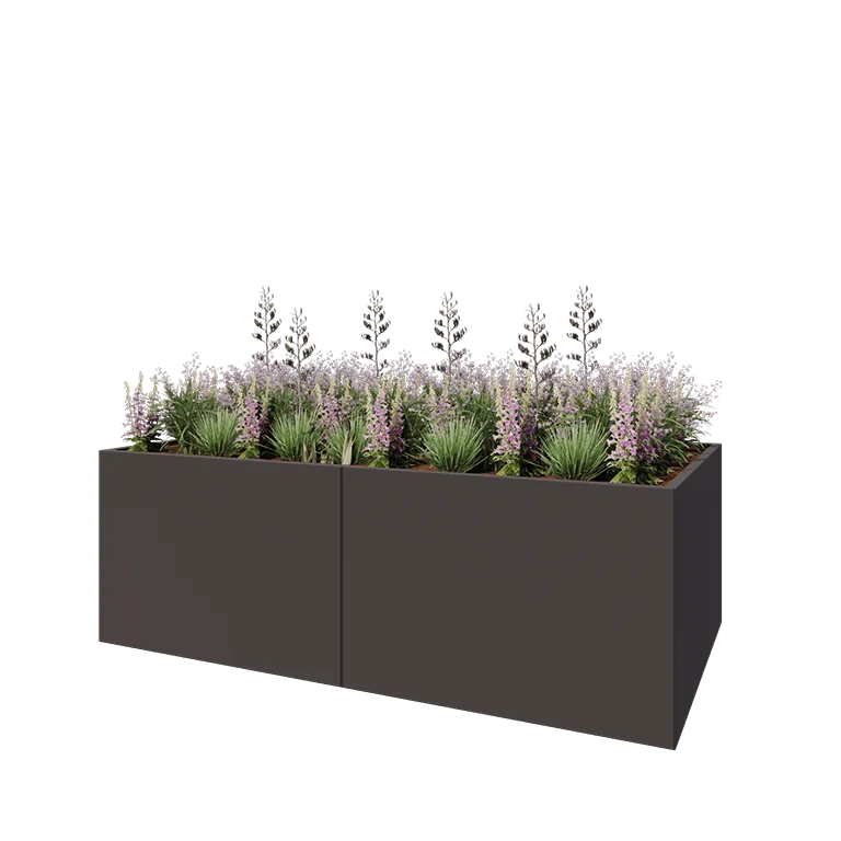 Hochbeet XXL aus Stahl - Rechteckig - 240 x 120 x 80 cm - RAL7016 matte (anthrazitgrau) - Ohne Bodenplatte