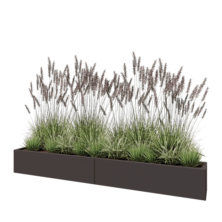 Hochbeet XXL aus Stahl - Rechteckig - 240 x 30 x 30 cm - RAL7016 matte (anthrazitgrau) - Mit Bodenplatte