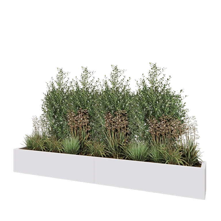 Hochbeet XXL aus Stahl - Rechteckig - 240 x 30 x 30 cm - RAL9010 matte (weiß) - Ohne Bodenplatte