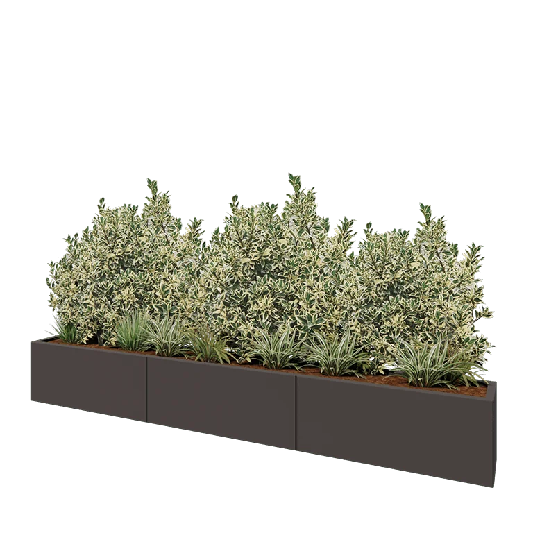 Hochbeet XXL aus Stahl - Rechteckig - 300 x 30 x 40 cm - RAL7016 matte (anthrazitgrau) - Ohne Bodenplatte