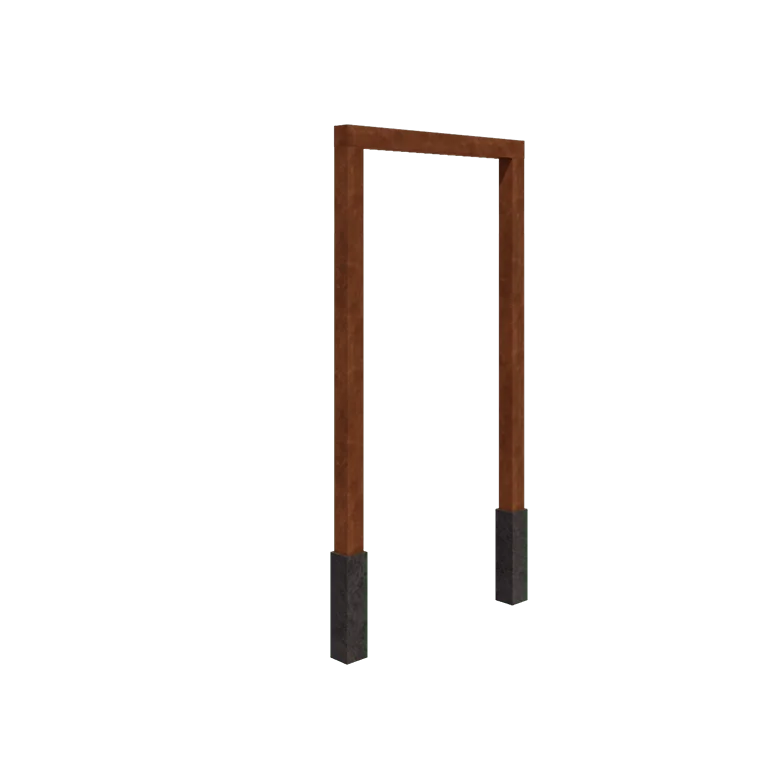 Cortenstahl Pergola - Gerade - 150 x 230 cm - Mit Betonsockel