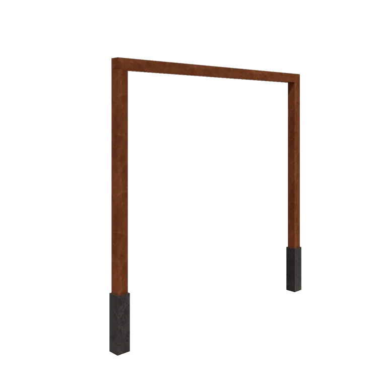 Cortenstahl Pergola - Gerade - 300 x 230 cm - Mit Betonsockel