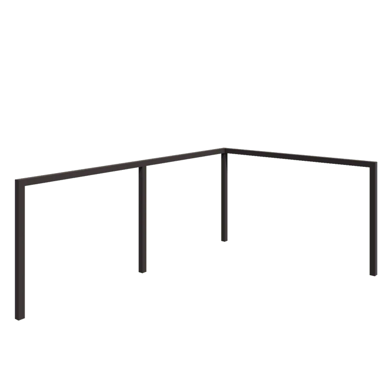 Pergola aus Stahl - Eck - 600 x 412 x 230 cm - RAL7016 matte (anthrazitgrau) - Ohne Betonsockel