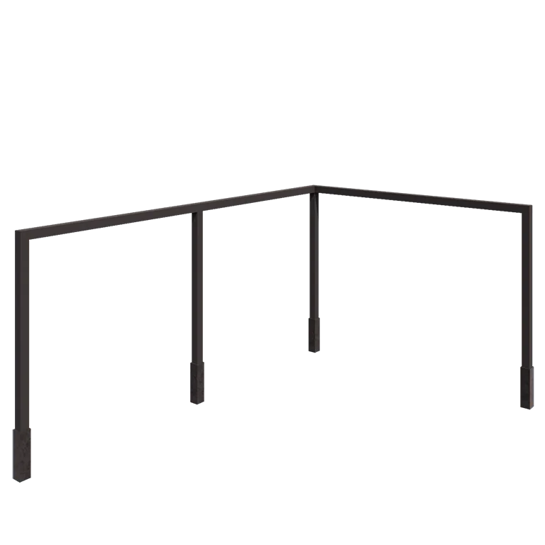 Pergola aus Stahl - Eck - 600 x 412 x 230 cm - Andere RAL farbe - Mit Betonsockel