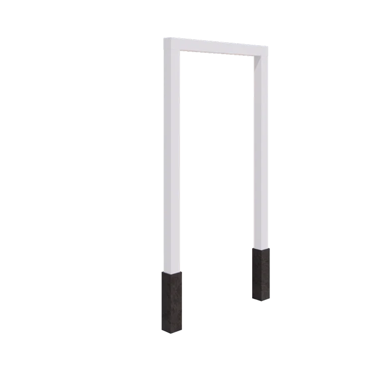 Pergola aus Stahl - Gerade - 150 x 230 cm - RAL9010 matte (weiß) - Mit Betonsockel