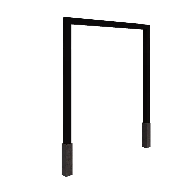 Pergola aus Stahl - Gerade - 250 x 230 cm - RAL9005 matte (schwarz) - Mit Betonsockel