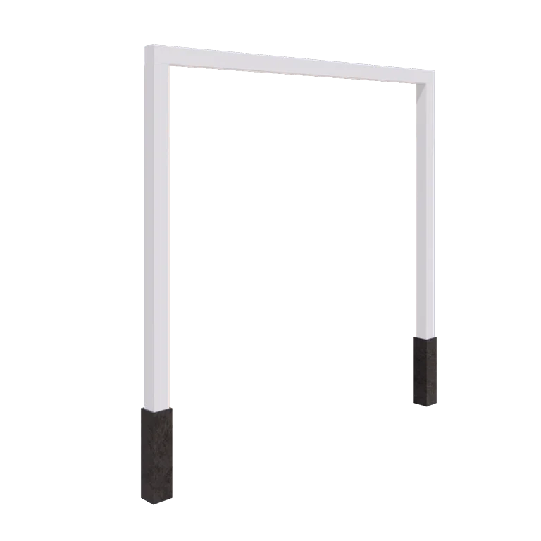 Pergola aus Stahl - Gerade - 300 x 230 cm - RAL9010 matte (weiß) - Mit Betonsockel