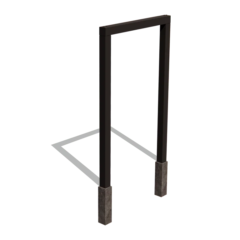 Pergola aus Stahl - Gerade - 150 x 230 cm - RAL9005 matte (schwarz) - Mit Betonsockel