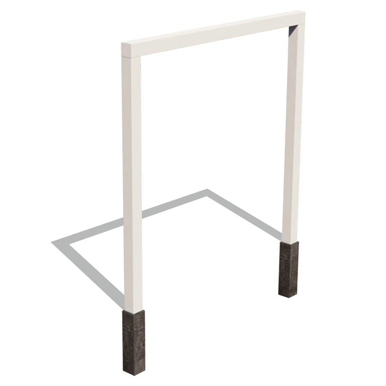 Pergola aus Stahl - Gerade - 250 x 230 cm - RAL9010 matte (weiß) - Mit Betonsockel