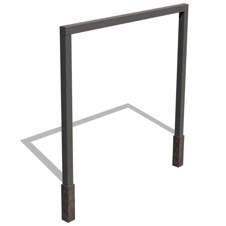 Pergola aus Stahl - Gerade - 300 x 230 cm - RAL9005 matte (schwarz) - Ohne Betonsockel