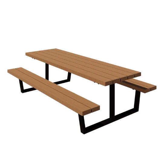 Picknicktisch aus Stahl - Georgia L - 240 x 163 x 75 cm - Mit Douglas Holz