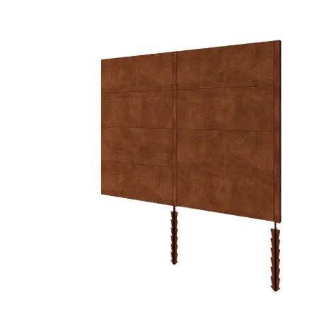 Cortenstahl Sichtschutzzaun H4 - Kompletter Satz - 252 x 6 x 190 cm