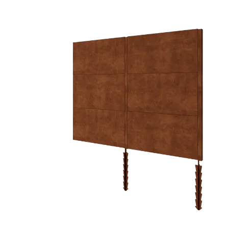 Cortenstahl Sichtschutzzaun H3 - Kompletter Satz - 252 x 6 x 190 cm