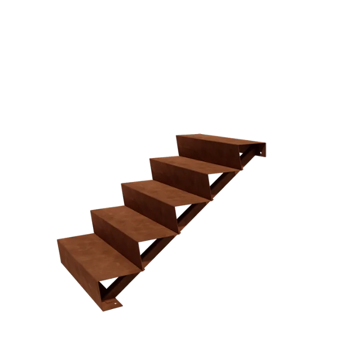 Cortenstahl Außentreppe - 5-Stufige - 120 x 80 x 85 cm