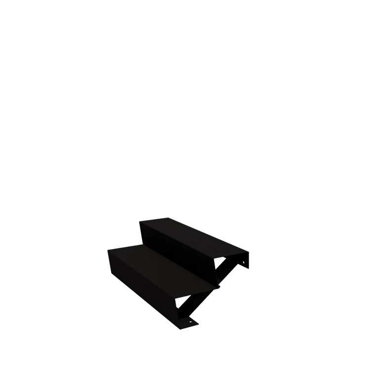 Außentreppe aus Stahl - 2-Stufige - 48 x 100 x 34 cm - RAL9005 matte (schwarz)