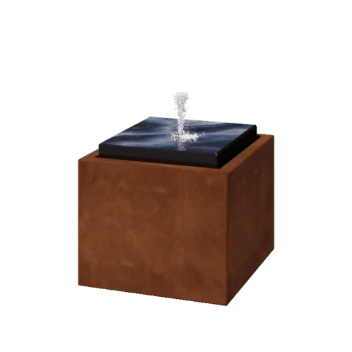 Cortenstahl Wassertisch - Orin - 50 x 50 x 40 cm - Ohne LED-Beleuchtung